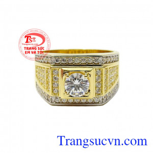 Sản phẩm được chế tác tinh tế bằng công nghệ cao, tạo nên một sản phẩm hoàn hảo,Nhẫn nam vàng nhập khẩu cao cấp