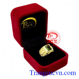 Nhẫn nam vàng Peridot tuổi Dần