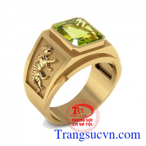 Nhẫn nam vàng Peridot tuổi Dần