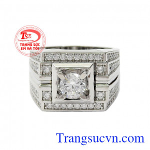 Nhẫn nam vàng trắng quý ông mang lại sự lịch lãm, sang trọng và đẳng cấp cho phái mạnh,Nhẫn nam vàng trắng quý ông