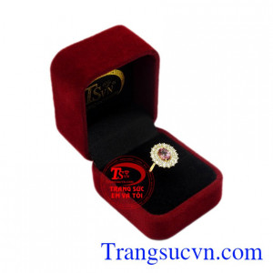 Nhẫn nữ Tourmaline độc đáo vàng 14k hợp xu hướng, phong cách.