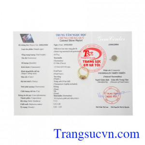 Sản phẩm được chế tác đầy sáng tạo mang lại sự mới mẻ cho phái đẹp. Nhẫn nữ Tourmaline độc đáo