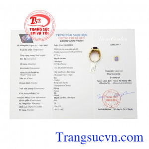 Nhẫn thạch anh tím sang trọng