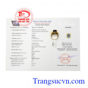 Nhẫn vàng 14k đá quý sapphire