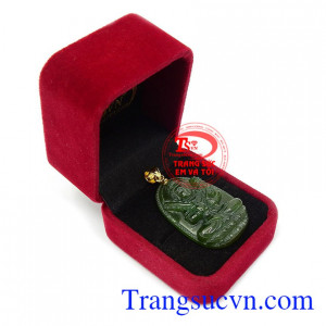 Phật bản mệnh nephrite Sửu Dần bền đẹp, chất lượng, đường nét chạm khắc tinh tế