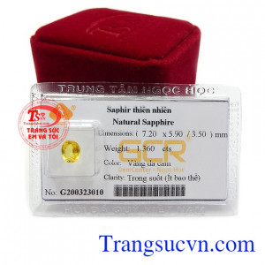 Sapphire vàng ép vỉ công danh là biểu tượng cho sự giàu sang, tài lộc và may mắn, được sử dụng như lá bùa hộ mệnh cho mỗi người