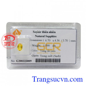 Sapphire vàng ép vỉ hạnh phúc chứa nguồn năng lượng dồi dào mang lại tài lộc, may mắn và hạnh phúc cho người đeo