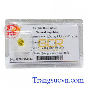 Sapphire vàng ép vỉ hoàn mĩ chứa nguồn năng lượng dồi dào có tác dụng mang lại tài lộc, may mắn, bình an, giải trừ những nguồn năng lượng tiêu cực.