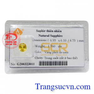 Sapphire vàng ép vỉ cát khí cao cấp là viên đá của tài lộc, may mắn và bình an