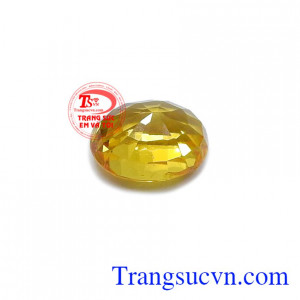 Sapphire vàng ép vỉ sáng suốt bền đẹp, chất lượng, có giấy kiểm định đá quý đảm bảo.