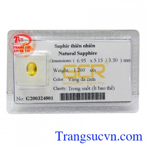 Sapphire vàng thiên nhiên đẳng cấp là món quà tuyệt vời của tự nhiên với vẻ đẹp của ánh mặt trời tươi sáng