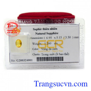 Sapphire vàng là viên đá của trí tuệ, nó mang lại sự ham học hỏi, sự nhạy bén về tinh thần, làm dịu các dây thần kinh đem đến sự minh mẫn cho người đeo