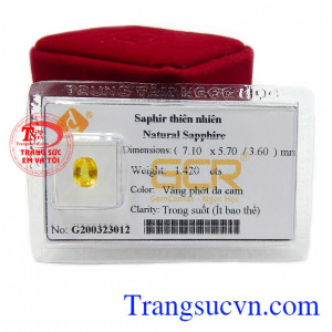 Sapphire vàng thiên nhiên sẽ giúp cho người đeo gặp nhiều may mắn, thành công và có cuộc sống đầy đủ không lo ngại về vật chất