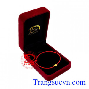 Vòng tết trái tim yêu thương vàng 10k xinh xắn, hạnh phúc.