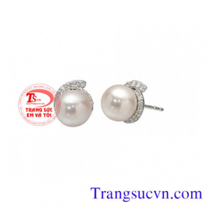 Hoa tai ngọc trai trắng