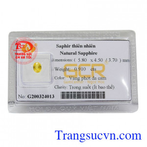 Sapphire vàng ép vỉ trung thành là biểu tượng cho tình yêu, làm tăng lòng chung thủy, sự chân thật, chống lại những điều gian trá