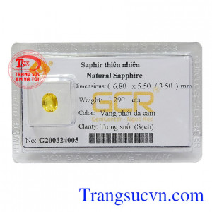 Sapphire vàng tài lộc hanh thông chứa nguồn năng lượng dồi dào hấp thu từ trời đất mang lại tài lộc, may mắn và bình an