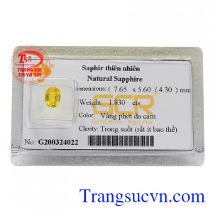 Sapphire vàng thiên nhiên hưng vượng là viên đá được ưa chuộng bậc nhất trong phong thủy, là biểu tượng cho tài lộc, may mắn và bình an