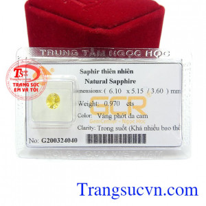 Sapphire vàng thiên nhiên phúc lộc còn là viên đá của tình yêu, hôn nhân hạnh phúc và lòng chung thủy