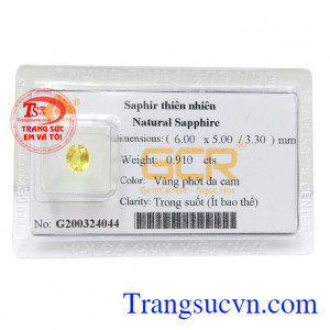 Sapphire vàng thiên nhiên quyền lực là biểu tượng cho giàu sang, sung túc và tài lộc