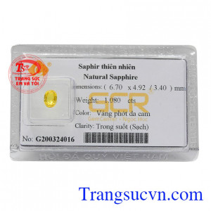 Sapphire vàng thiên nhiên thành đạt mang lại sự sáng suốt, quyền lực và tài lộc