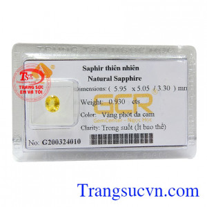 Sapphire vàng thiên nhiên trung thực, của sự sáng suốt, trí tuệ và minh mẫn