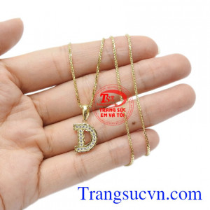 Bộ mặt dây chữ D tinh tế vàng chất lượng, bảo hành uy tín.
