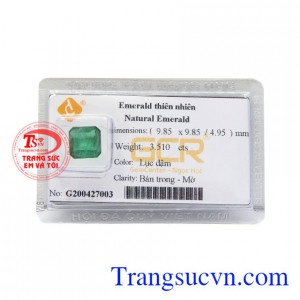 Emerald vuông thiên nhiên 100% phù hợp làm nhẫn nam vàng tây 18k,nhẫn nam emerald đẹp,nhẫn nam doanh nhân mệnh hỏa