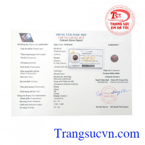 Granat thiên nhiên tài lộc có giấy kiểm định đá quý. 