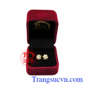 Hoa tai nữ hoa mai vàng 10k