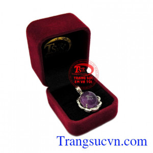 Mặt dây bạc thạch anh tím đẹp