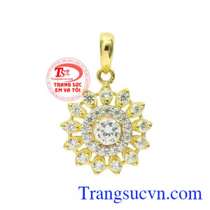 Mặt dây chuyền đính đá sang trọng vàng 10k nhập khẩu nguyên chiếc Korea rất được phái đẹp ưa chuộng