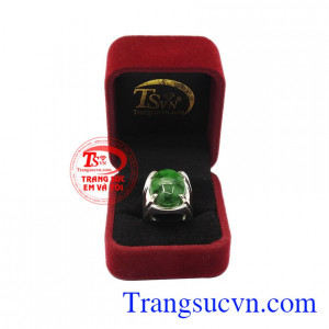 Sản phẩm hợp với mệnh hỏa và mệnh mộc. Nhẫn bạc nam cẩm thạch thời trang