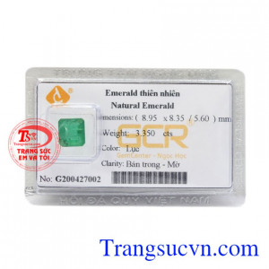 Viên ngọc lục bảo vuông đẹp, chất lượng đảm bảo,