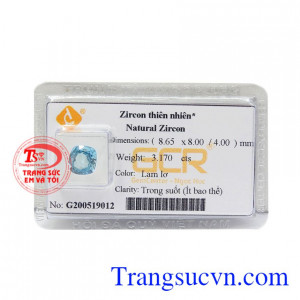 Viên Zircon hộ mệnh được chế tác bắt mắt, những lớp cắt tinh xảo sáng lấp lánh mang lại vẻ thu hút cho viên đá.