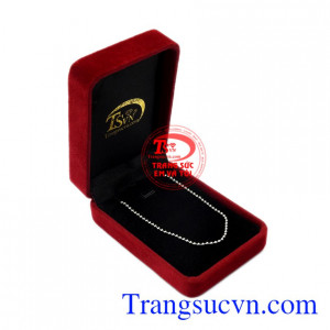 Dây chuyền vàng trắng thanh lịch tinh tế 18k.