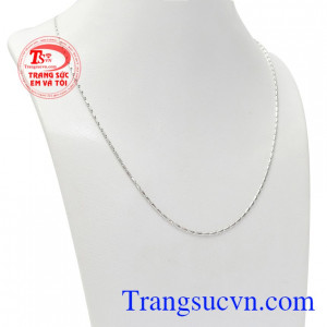 Dây chuyền vàng trắng tinh tế, dây chuyền vàng tây mảnh