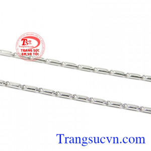 Dây chuyền vàng trắng tinh tế, dây chuyền vàng 18k