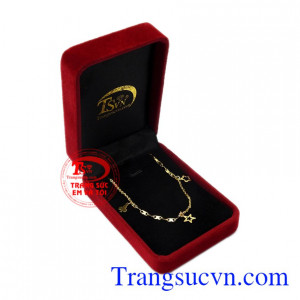 Lắc chân nữ duyên dáng vàng 10k chất lượng.