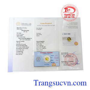 Không chỉ có tác dụng về mặt tinh thần mà saphir vàng còn hỗ trợ làm sạch cơ thể, điều khiển hoạt động của bạch huyết. Natural Yellow Sapphire