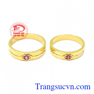 Nhẫn cưới Sapphire hồng mặn nồng