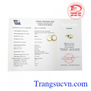 Nhẫn cưới Sapphire tinh tế vàng 14k bảo hành uy tín. 