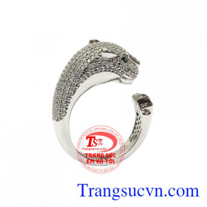 Nhẫn nam báo trắng đẳng cấp nhập khẩu nguyên chiếc bền đẹp, chất lượng, kiểu dáng độc đáo.