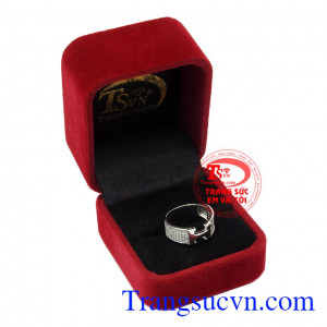 Nhẫn nữ vàng trắng chữ H