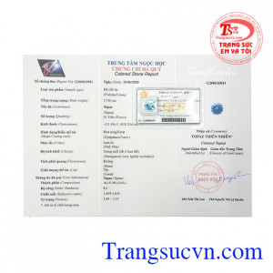 Đá Topaz là viên đá hộ mệnh cho những người mang mệnh Thủy và Mộc và là viên đá khai sinh cho tháng 12. Viên đá Topaz phú quý