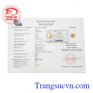 Viên Sapphire vàng chiêu lộc