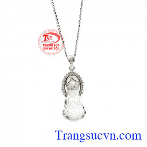 Bộ sản phẩm phù hợp cho người mệnh kim và mệnh thủy. Bộ trang sức thạch anh phật bà đẹp