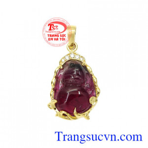 Mặt dây hồ lô bình an tourmalin