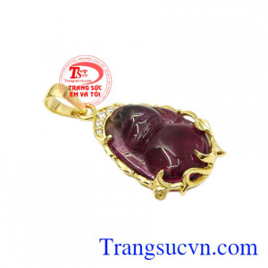 Mặt dây hồ lô bình an tourmalin được thiết kế sang trọng, hợp mệnh.