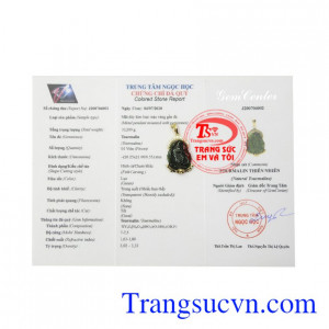 Mặt tourmalin cá chép ngậm ngọc